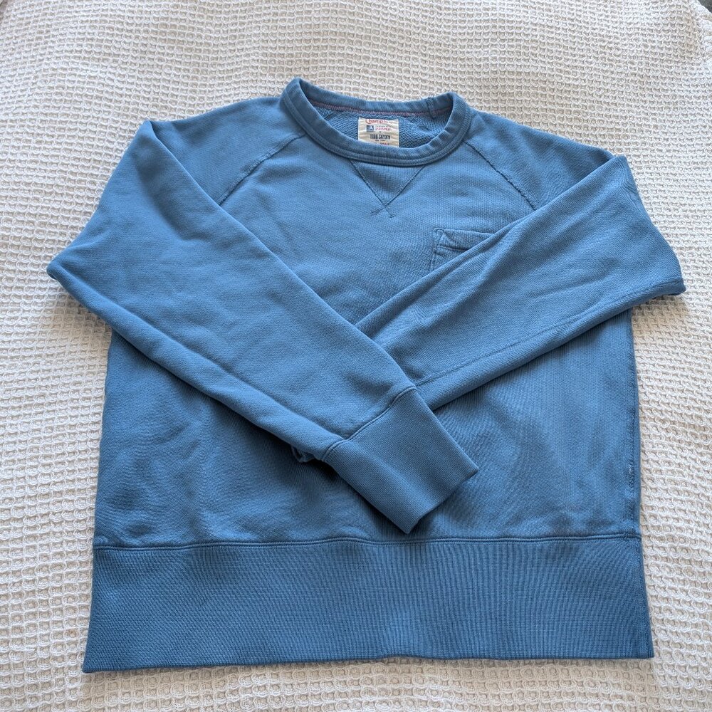 Todd Snyder Midweight Pocket Sweatshirt in Club Blue